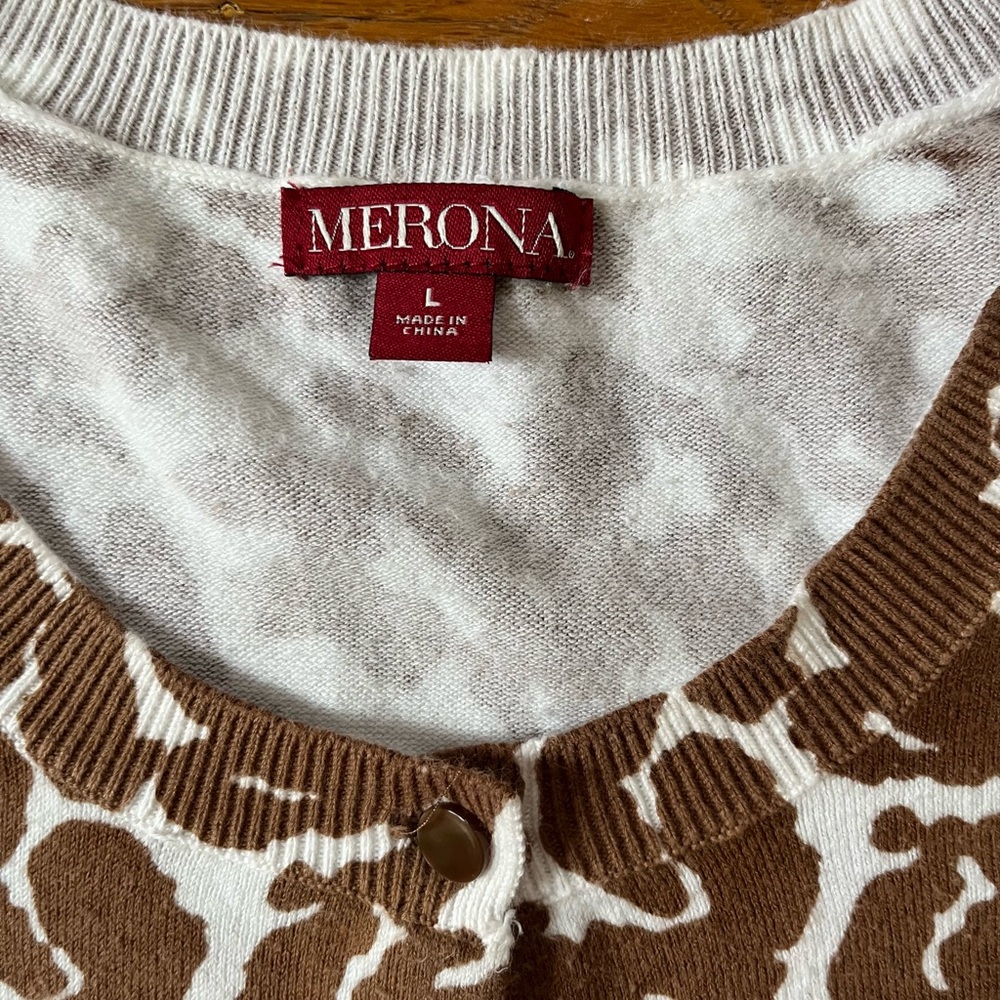 Merona Brown Patterned Cardigan - Picture 3 of 6